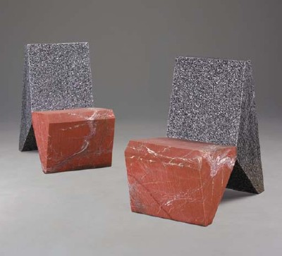 Two-Granite Chairs (A Pair)