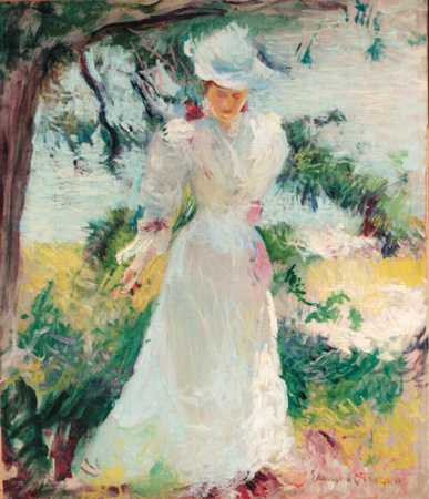 My Wife, Emeline, in a Garden by Edmund Charles Tarbell - Auction record, sale price, and art valuation. Compare with similar artists and explore comparable artworks.