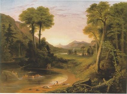 Indians Bathing-A Scene of