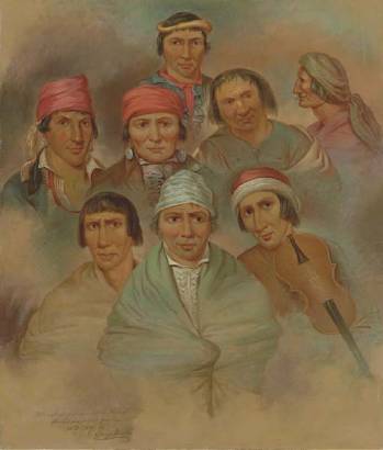 Eight Potawatomi Natives by George Winter - Auction record, sale price, and art valuation. Compare with similar artists and explore comparable artworks.