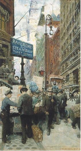 Sample artwork by Thornton Oakley (1881 - 1953), known for genre-structure and industry theme painting, illustration - View similar artists and auction records