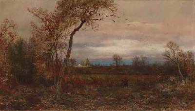 Gathering Firewood by Jervis McEntee - Auction record, sale price, and art valuation. Compare with similar artists and explore comparable artworks.