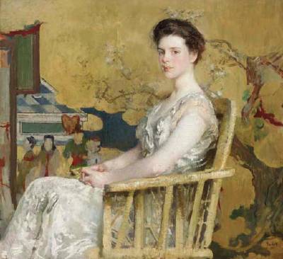Portrait of Mrs. C. (Mrs. H.M. Channing) by Edmund Charles Tarbell - Auction record, sale price, and art valuation. Compare with similar artists and explore comparable artworks.