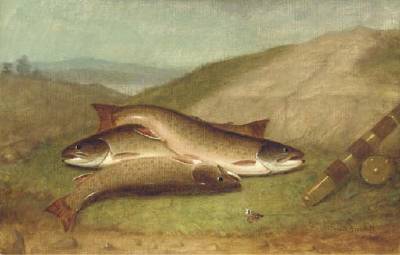 Catch of the Day-Trout on a Riverbank