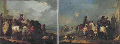 Falconers in a landscape (2)
