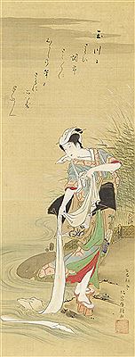 Sample artwork by Sakai Hoitsu (1761 - 1828), known for scroll painting and drawing of birds, flowers, landscapes - View similar artists and auction records