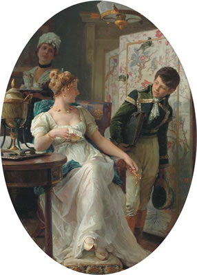 Pleasant News by Franz Xaver Simm - Auction record, sale price, and art valuation. Compare with similar artists and explore comparable artworks.
