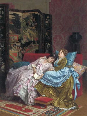 An Afternoon Idyll by Auguste Toulmouche - Auction record, sale price, and art valuation. Compare with similar artists and explore comparable artworks.