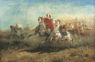 Sample artwork by Adolph Schreyer (1828 - 1899), known for painting-arabian warrior genre - View similar artists and auction records