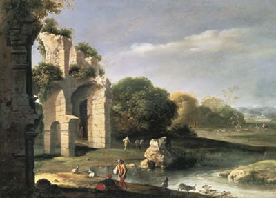 Figures in a landscape with classical ruins by Bartholomeus Breenbergh - Auction record, sale price, and art valuation. Compare with similar artists and explore comparable artworks.