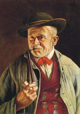 A Gentleman smoking a pipe; and a companion painting (2)