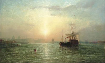 Sample artwork by James Francis Danby (1816 - 1875), known for figure, marine, landscape, sunsets and genre painting - View similar artists and auction records