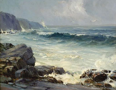 Waves Breaking Along a Rocky Coast