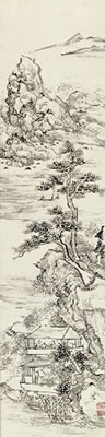 Chinese scholars in a pavilion