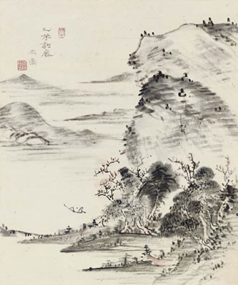 Lone angler in springtime