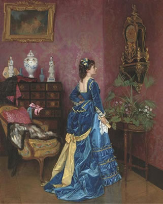 The Blue Dress by Auguste Toulmouche - Auction record, sale price, and art valuation. Compare with similar artists and explore comparable artworks.
