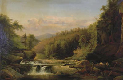 A river in a hilly landscape
