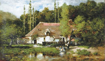 A cottage by a lake, Picardy