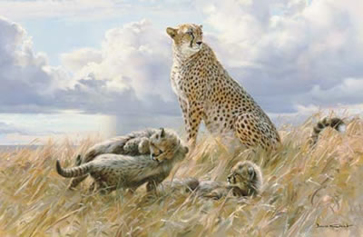 Sample artwork by Donald Grant (1930 - 2001), known for wildlife in landscape - View similar artists and auction records