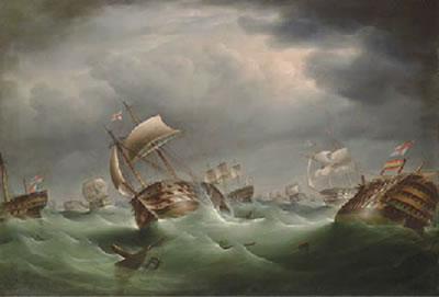 The battle of Trafalgar; The Storm after the battle (2)