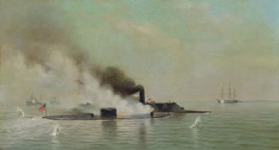 The naval engagement between C.S.S. Merrimac and the U.S.S. Monitor at Hampton Roads by Warren Sheppard - Auction record, sale price, and art valuation. Compare with similar artists and explore comparable artworks.