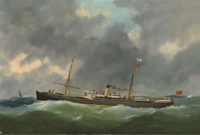 The Dunluce crossing the Channel