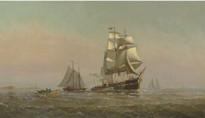Calling for a pilot off a New England coast