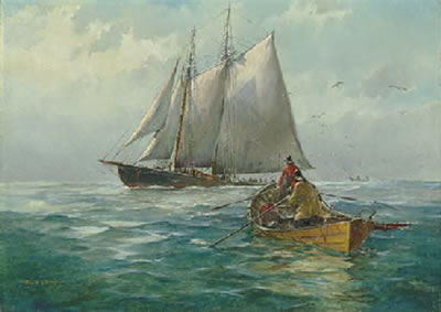 The salt banker - The celebrated Canadian schooner Bluenose at sea