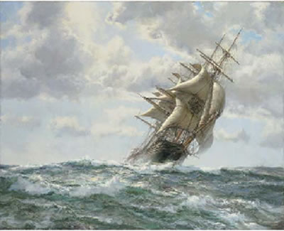 The fabled tea clipper Taeping running in light winds
