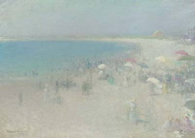 A Day at the Beach, Watch Hill by Edmund Greacen - Auction record, sale price, and art valuation. Compare with similar artists and explore comparable artworks.