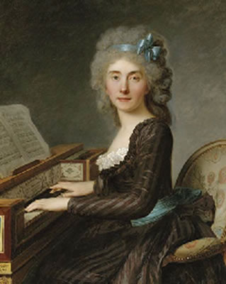 Portrait of Mademoiselle Rouillé, three-quarter-length, at the pianoforte