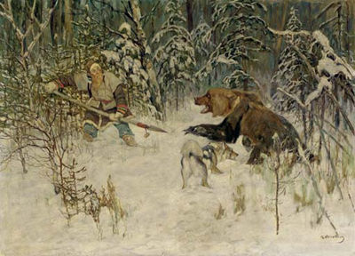 Sample artwork by Konstantin Semionovich Vysotsky (1864 - 1938), known for landscape, figure, rural genre painting - View similar artists and auction records