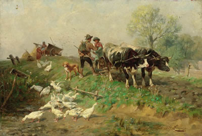 Ducks by a Pond