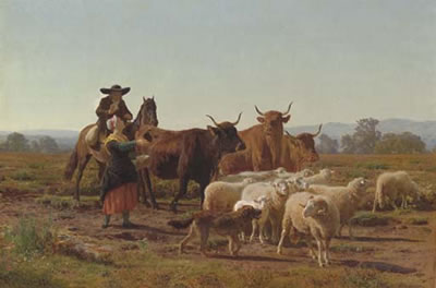A Pastoral Scene by Auguste Bonheur - Auction record, sale price, and art valuation. Compare with similar artists and explore comparable artworks.