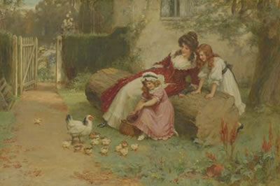 Sample artwork by George Sheridan Knowles (1863 - 1931), known for genre, portrait and interior painting scenes - View similar artists and auction records