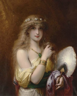 A Young Beauty holding a Fan