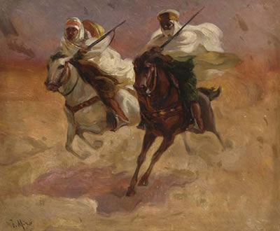 Arab Riders by Joaquim Miro - Auction record, sale price, and art valuation. Compare with similar artists and explore comparable artworks.