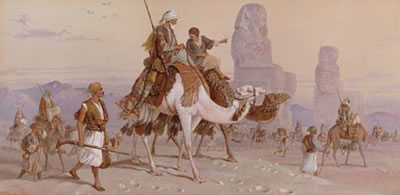 A Caravan passing the Statues of Memnon in the Plain of Goorna at Thebes