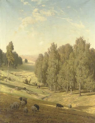 Sample artwork by Vladimir Donatovich Orlovskii (1842 - 1914), known for realist landscape painting, crimean views, and academic compositions in 19th-century russia and ukraine - View similar artists and auction records