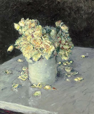 Roses jaunes dans un vase