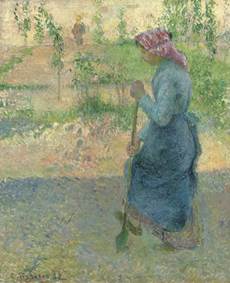 Etude de paysanne en plein air, bêchant