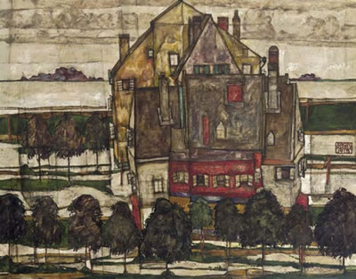 Einzelne Häuser (Häuser mit Bergen) (recto); Monk I (fragment; verso) by Egon Schiele - Auction record, sale price, and art valuation. Compare with similar artists and explore comparable artworks.