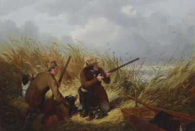 Duck Shooting Over Decoys