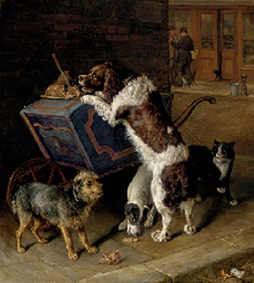 Sample artwork by Frank Paton (1856 - 1909), known for paintings of animals, wild antelope, horses, dogs, cats, rural genre - View similar artists and auction records