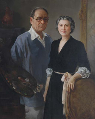 Portrait of Henry R Rittenberg: Self Portrait with wife
