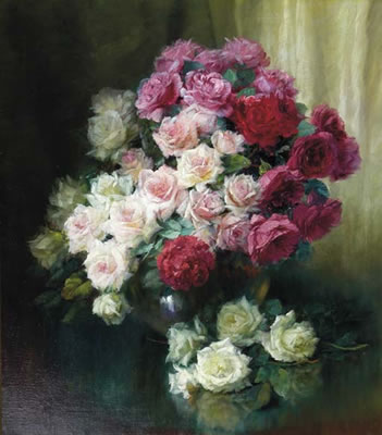 Still life with roses in a vase