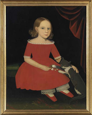 Portrait of a Young Girl and her Cat by Ammi Phillips - Auction record, sale price, and art valuation. Compare with similar artists and explore comparable artworks.