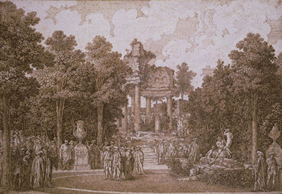 Veduta del Boschetto d'Arcadia dalla parte del Tempio