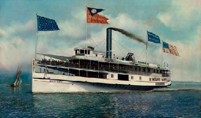 The Newport to Block Island ferry "Mount Hope" passing Point Judith