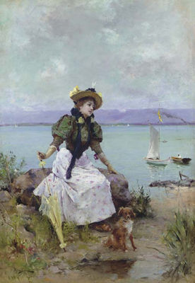 A Young Girl with a Parasol